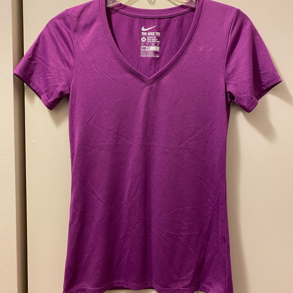 Nike Dri-Fit V-Neck Top (purple)